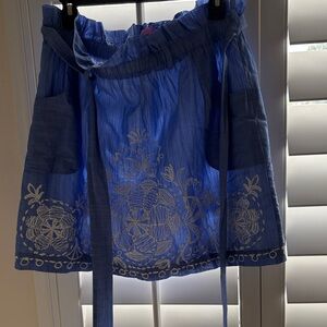 Lilly Pulitzer Blue Embroidered A-Line Skirt
